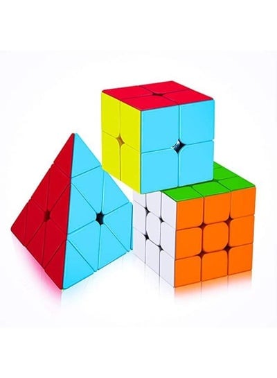 3 Pieces Rubiks Cube and Pyraminx Pyramid Triangle Rubix Cube