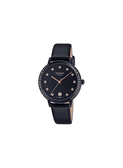 Casio Sheen Analog Black Dial Women's Watch-SHE-4056BL-1AUDF