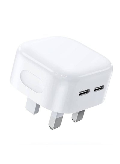 35W Dual USB C Charger PD 3.0 Type C Wall Charger Power Adapter for iPhone 14 Pro/14 Plus/14/13 Pro Max/13 Pro/13/12/11/SE 3,iPad Pro, iPad Mini 6, AirPods Pro White