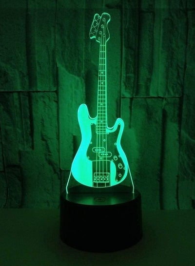 Table Lamp Electric Guitar LED Colorful Gradient 3D Stereo Table Lamp Touch Remote Control USB Night Light Desk Bedside Creative Decoration Gift Ornaments