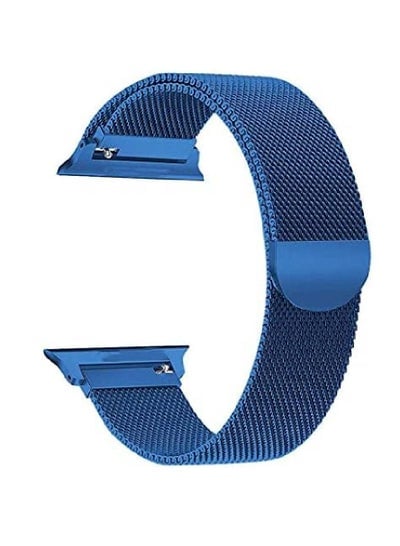 Stainless Steel Milanese Loop Band For Apple Watch 42/44/45/49mm Blue