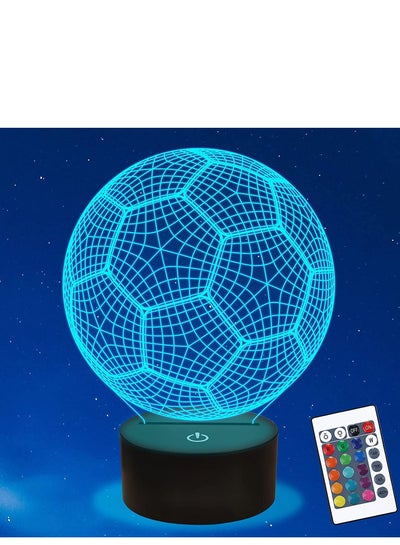 Football Multicolor Night Light Soccer 3D Illusion lamp for Kids  16 Colors Changing with Remote  Kids Bedroom Decor as Xmas Holiday Birthday Gifts for Boys Girls
