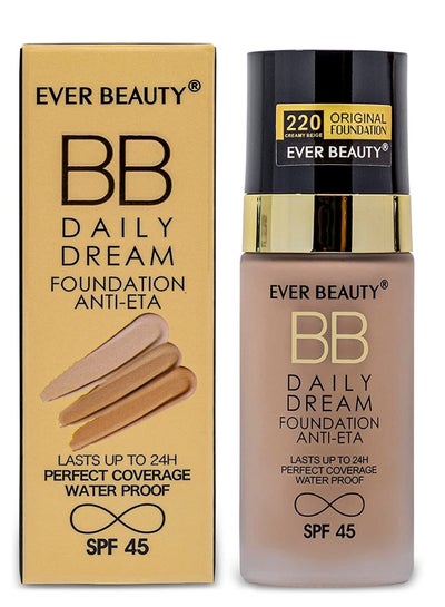 Ever Beauty Daily Dream Ant-Eta Foundation Full Coverage Concealer BB Cream With SPF 45 Best Flawless Foundation Waterproof Long Lasting Superstay Moisturizer Face Makeup Sunscreen 50ml