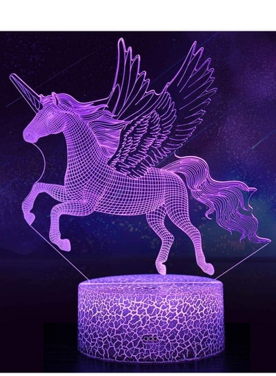 Unicorn Multicolor Night Light for Kids  LED 3D Multicolor Night Light Bedside Lamp with Remote & Smart Touch 16 Colors + 7/16 Colors Changing Dimmable  Best Unicorn Toys Birthday for Girls Boys