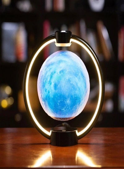 Moon Lamp Bluetooth Speaker Colorful Glowing Night Light Wood Base Desktop Ornament Bedroom Decor Table Lamps
