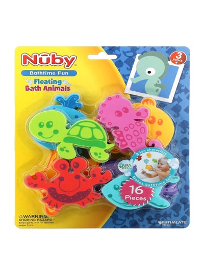 Nuby, Floating Bath Animals, 3+ Years, 16 Pieces