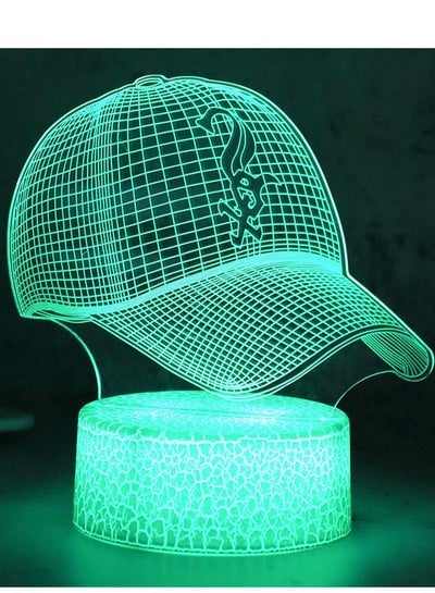 3D LED Multicolor Night Light Lamp  baseball cap  Football Helmet  Basketball Flat 16 Colors Touch Sensor with Remote Control  Sports Fan Nightlight Gift for Kids Boys