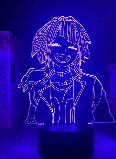 Multicolour 3D Night Light lED Illusion Lamp Anime My Hero Academia Lamp Kyouka Jirou LED Nightlight for Bedroom Decor Kids Toy Manga Gadget Birthday Gift Desk Table Lamp 7 Color/16 Color
