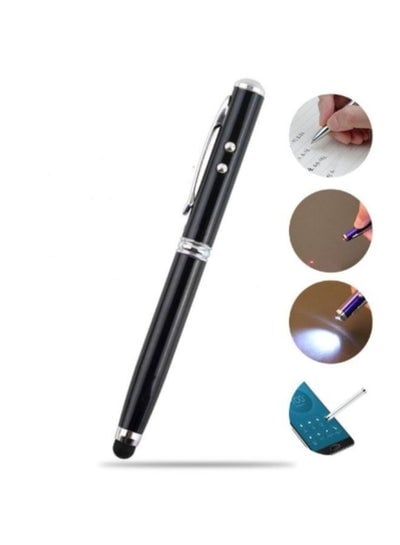 4-in-1 Capacitive Touch Screen Pens with LED Light and Laser Pointer Multifunction Digital Writing Drawing Pen for Tablet Smartphone