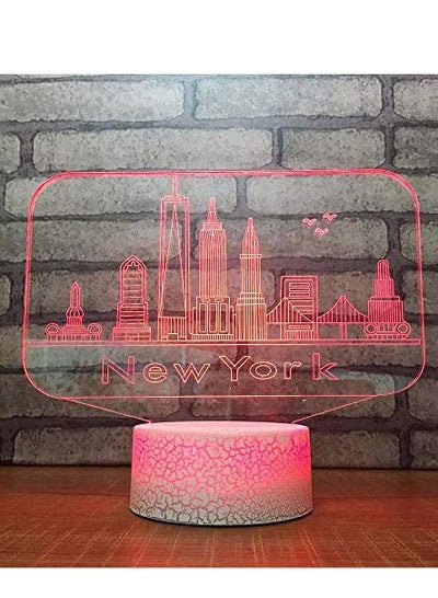 Night Lamp3D USB Novelty Touch Button 16 Color Changing Desk Table Lamp City Buildings Modelling LED Atmosphere Night Light Gifts Home Decor EID Gift