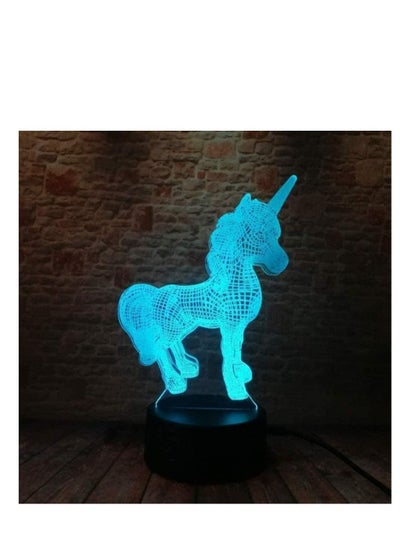 Night Light 3D Creative Unicorn LED Table Lamp Lantern 7 Color Changing Night Light Lamp LED Cartoon USB Light New Year Gifts