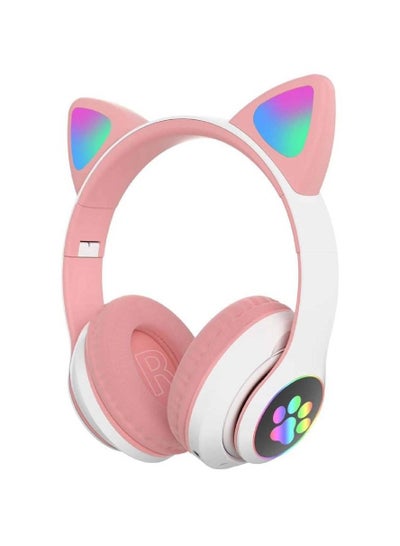 Cute Cat Ear Wireless Headset Pink
