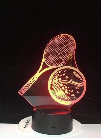 3D Tennis Modelling Multicolor Night Light Changing USB Table Lamp Tennis Fans LED Home Decor Sleep Light Gifts