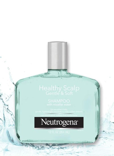 Gentle & Soft Healthy Scalp Shampoo for Sensitive Scalps & Light Moisture with Color-Safe Balanced Micellar Water 12 oz
