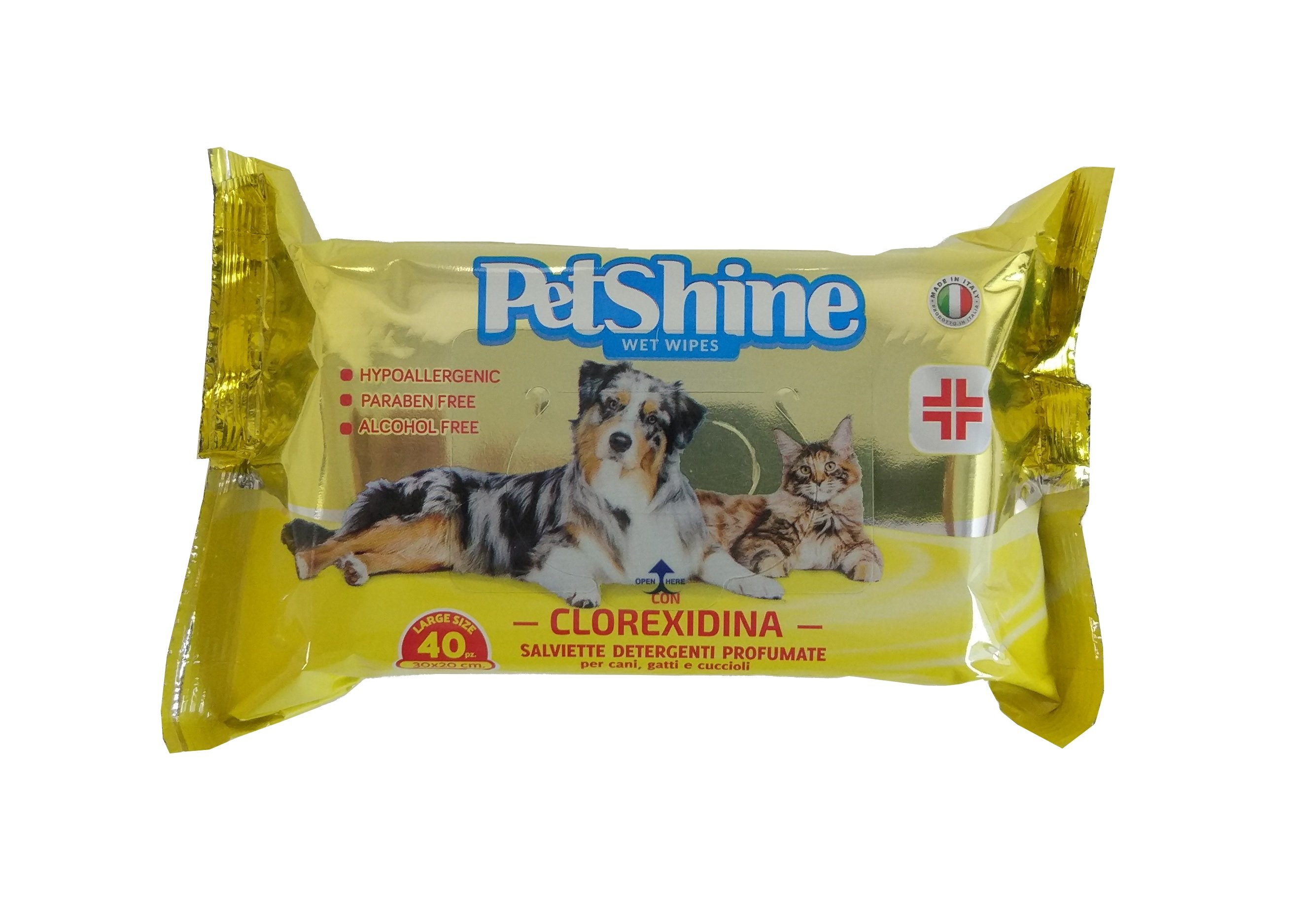 PetShine Wet Wipes Clorexidine 40Pcs