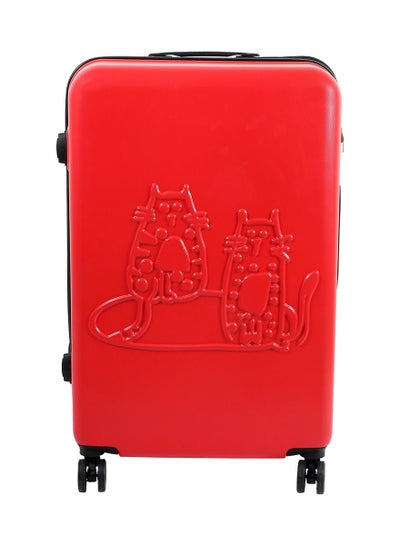 Biggdesign Lightweight Cats Design Carry On Luggage with Spinner Wheel and Lock System Red 20-Inch