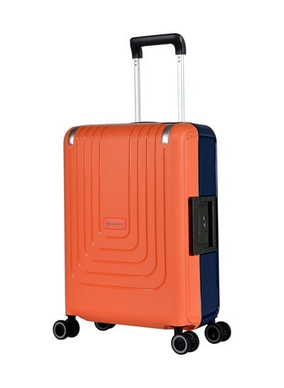 Vertica Hard Case Luggage Trolley Polypropylene Lightweight 4 Quiet Double Spinner Wheels With Tsa Lock B0006M DarkBlue Orange