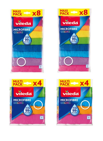 2 Pcs pack of 8, 2 Pcs Pack of 4 Microfiber cleaning Cloth set