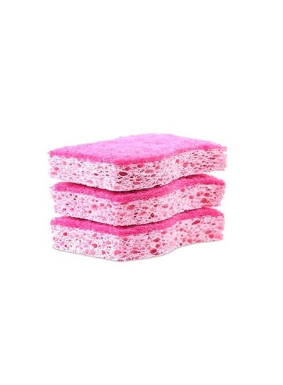 Delicate Care Scrub Sponges Pack of 3 Pink