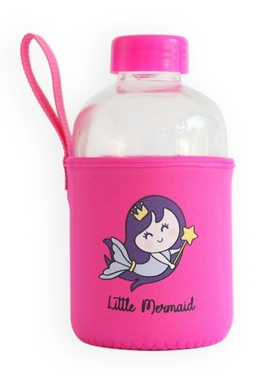 Milk&Moo Little Mermaid Kids Glass Water Bottles 600 ML
