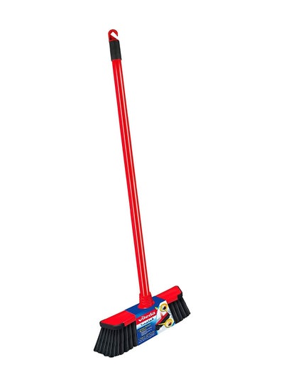 Indoor Floor Cleaning Broom With Stick Red/Black
