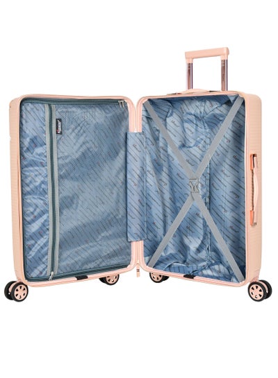 Hard Case Luggage Trolley For Unisex ABS Lightweight 4 Double Wheeled Suitcase With Built In TSA Type Lock A5123 Milk Pink
