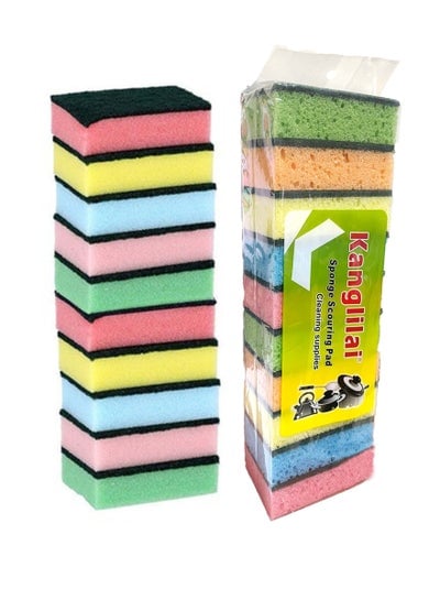 10-Piece Cleaning Sponge Multicolour