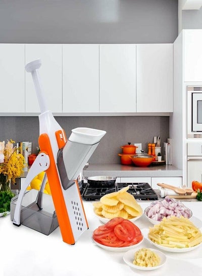 Vegetable Choppers,ONCE FOR ALL Multifunctional Vegetable Slicer with Stainless Steel Blades, Manual Food Cutter for Chef and Household