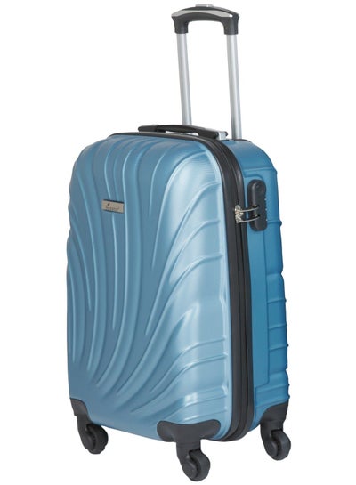 Hard Case Travel Bag Luggage Trolley for Unisex ABS Lightweight Suitcase with 4 Spinner Wheels KH115 Light Blue