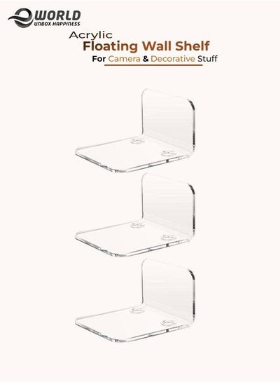 Acrylic Floating Wall Shelves for Security Cameras Baby Monitors Speakers and Decorative Stuff