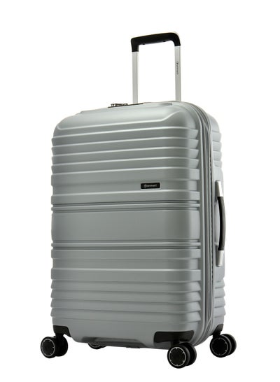 Hard Case Luggage Trolley TPO Lightweight Suitcase 4 Quiet Double Spinner Wheels with TSA Lock KH16 Light Silver