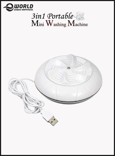Portable 3in1 Mini Washing Machine Personal Rotating ultrasonic turbine Washer Adjustable with USB Cable Convenient for Travel Home trip
