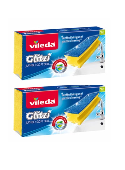 Pack of 2 Glitzi Jumbo Soft  Cleans large surfaces in the bathroom with minimal effort.
