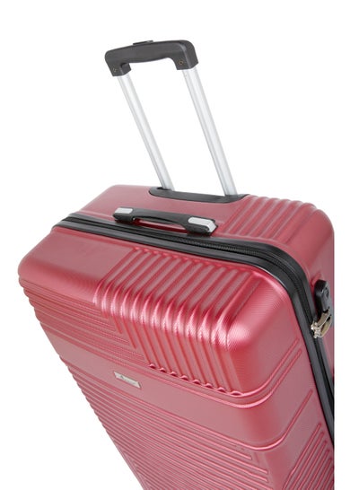 Hard Case Suitcase Luggage Trolley for Unisex ABS Lightweight Travel Bag with 4 Spinner Wheels KH120 Burgundy