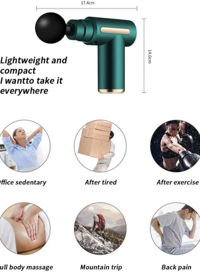 Upgraded Electric Muscle Massage Gun Hand Held Deep Tissue Body Massager with 4 Massaging Heads Adjustable Pressure and LCD Details Display