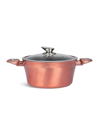 EDENBERG 15-piece MetallicRose Gold Forged Cookware Set| Stove Top Cooking Pot| Cast Iron Deep Pot| Butter Pot| Chamber Pot with Lid| Deep Frypan