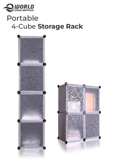Freestanding 4 Cubes Storage Organiser Rack for Keeping Shoe and Garments