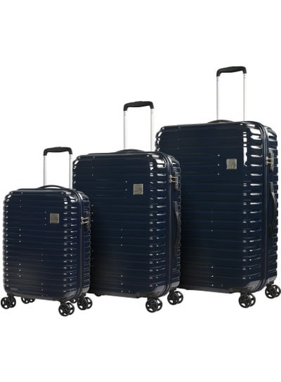 Wheeled Unisex Hard Shell Trolley Luggage Set Makrolon Lightweight 4 Quiet Double spinner Wheel Suitcase with TSA lock KH53M Coffee D.Azure Blue