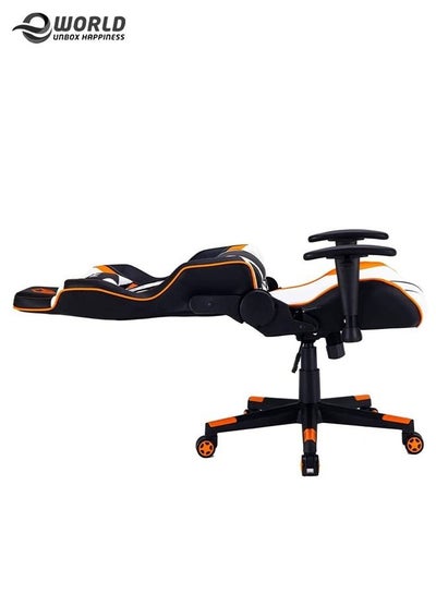 Professional Computer PC Gamers High Back Chair Adjustable 180 Degree Swivel and Height Adjusting Arm Rests for Gaming Comfortable Home Office Working Ergonomic PU Leather With Two Pillows, Lumbar Sup