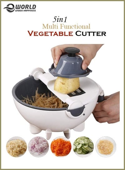 Multifunctional Vegetable Chopper with 5 interchangeable Cutters