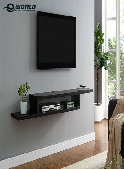 Floating Space Saving Wall Mounted Table TV Shelf for Home Office Workstation with storage shelves