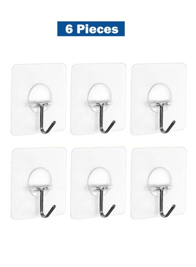 6-Piece Stainless Steel Self-Adhesive Wall Hook