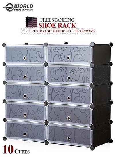 Freestanding 10 Cubes Storage Organiser Rack for Keeping Shoe and Garments