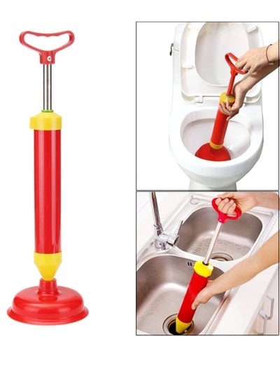 Powerful Manual Drain Buster Plunger, Toilet Sewer Dredge Device Inflator