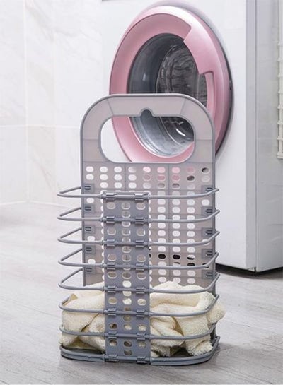 Laundry Basket Hanging Plastic Laundry Hamper Basket Hanging Collapsible Dirty Clothes Basket with Handle