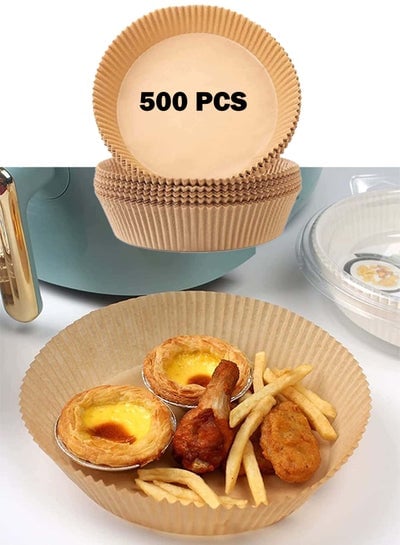 500 PCS Air Fryer Disposable Paper Liner, Non-Stick Air Fryer Liners, Round Food Grade Baking Paper for Air Fryer Oven Roasting Microwave