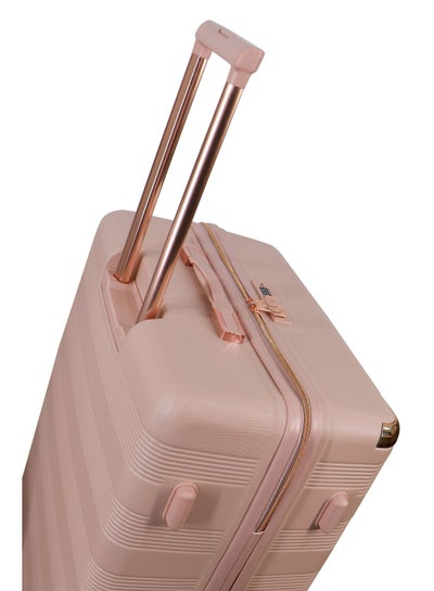 Hard Case Luggage Trolley For Unisex ABS Lightweight Travel Bag 4 Double Wheeled Suitcase With Built In TSA Type Lock A5125 Milk Pink