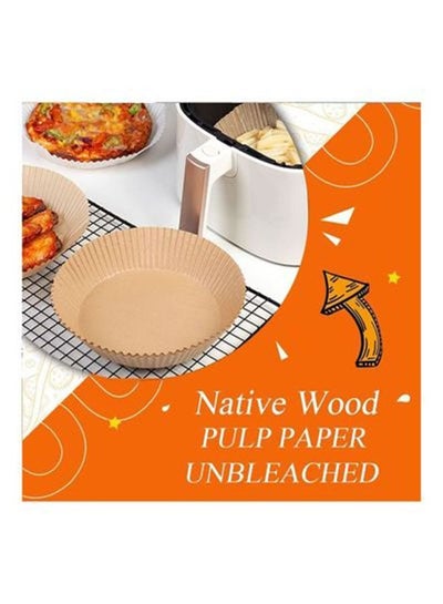 100 PCS Air Fryer Disposable Paper Liner, Non-Stick Air Fryer Liners, Round Food Grade Baking Paper for Air Fryer Oven Roasting Microwave (Nature, 6.3inch/16cm)