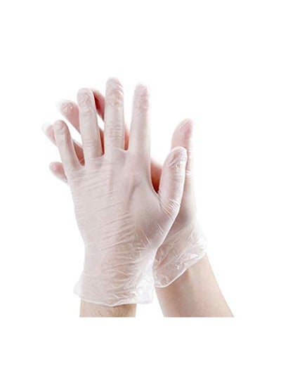 100 Piece Vinyl Disposable Gloves Clear Medium