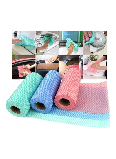 Pack of 3 50Pcs/Roll Environment Friendly Disposable Cloth Kitchen Cleaning Non-Woven Fabric Dish Towel Cloth Kitchen Cleaning Tools